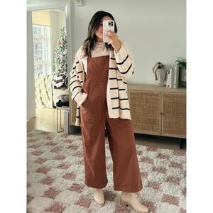 Corduroy Overalls in Brown